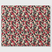 Fett Abstraktes 2D Muster mit Rot, Schwarz, Creme Geschenkpapier (Flach)
