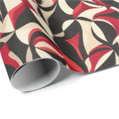 Fett Abstraktes 2D Muster mit Rot, Schwarz, Creme Geschenkpapier (Rolleneckpunkt)