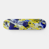 Fett Abstraktes, gelbes Paint Splash Skateboard (Horizontal)