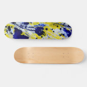 Fett Abstraktes, gelbes Paint Splash Skateboard (Horizontal)