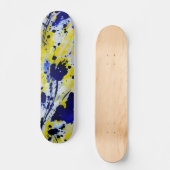 Fett Abstraktes, gelbes Paint Splash Skateboard (Vorderseite)
