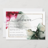 Fett Abstraktes Rosa und sanftes Grün Einladung (Vorderseite)