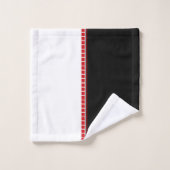 Fett Abstraktes Schwarz-weißes und rotes Muster Badhandtuch Set (Waschlappen)