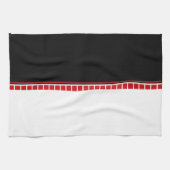 Fett Abstraktes Schwarz-weißes und rotes Muster Handtuch (Horizontal)