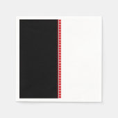 Fett Abstraktes Schwarz-weißes und rotes Muster Serviette (Vorderseite)