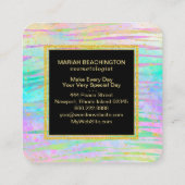 ** Fett Abstraktes Tier AP93 Goldneon Quadratische Visitenkarte (Rückseite)