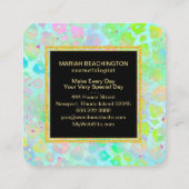 ** Fett Abstraktes Tier AP93 Neon Gold Quadratische Visitenkarte (Rückseite)