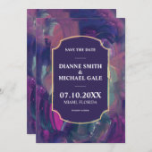 Fett-Acrylmalerei Save the Date Einladung (Vorne/Hinten)