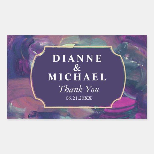 Fett-Acrylmalerei Save the Date Rechteckiger Aufkleber (Vorderseite)