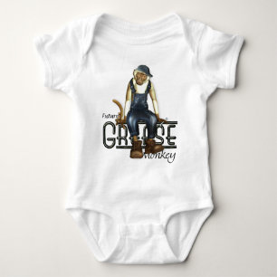Fett-Affe-Mechaniker-Baby-T-Shirts Baby Strampler