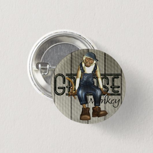 Fett-Affe-Mechaniker Button-Zurück Abzeichen Button (Vorne & Hinten)