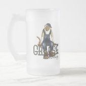 Fett-Affe-Mechaniker-humorvolle Bier-Tasse Mattglas Bierglas (Links)