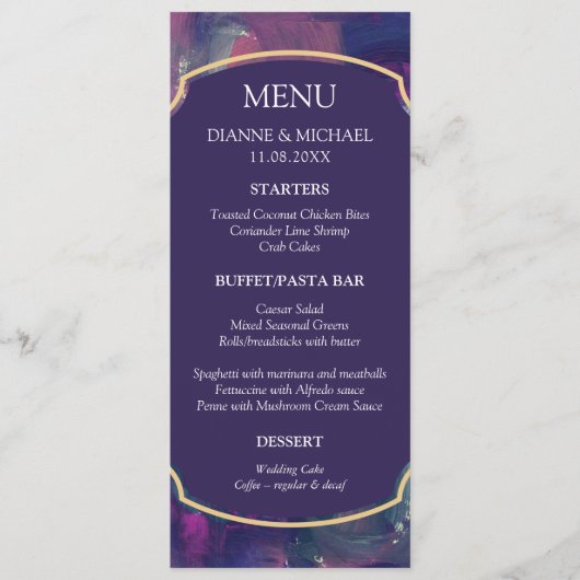 Fett-Akryllische Malmenükarte Menükarte (Vorderseite)