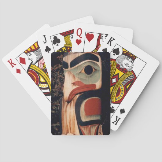 Fett Alaska Holz Carved Totem Pole Designed Card Spielkarten (Rückseite)