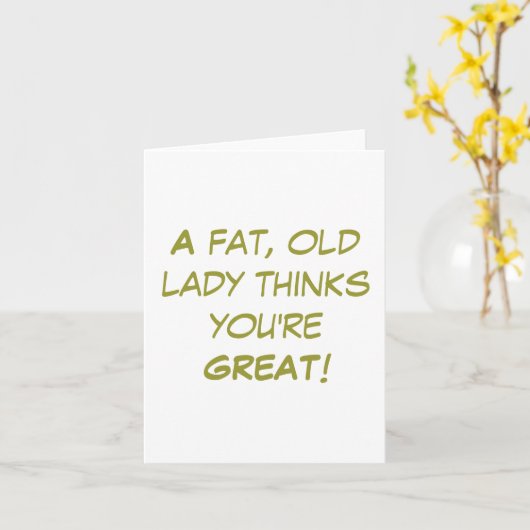 Fett, alte Dame Karte (Gelbe Blume)