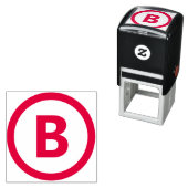 Fett anpassbarer Letter mit Circle Frame Border Permastempel (Beispiel)