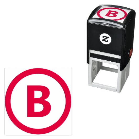 Fett anpassbarer Letter mit Circle Frame Border Permastempel (Beispiel)