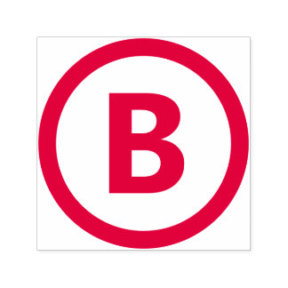 Fett anpassbarer Letter mit Circle Frame Border Permastempel