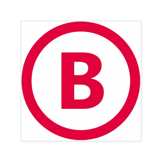 Fett anpassbarer Letter mit Circle Frame Border Permastempel (Design)