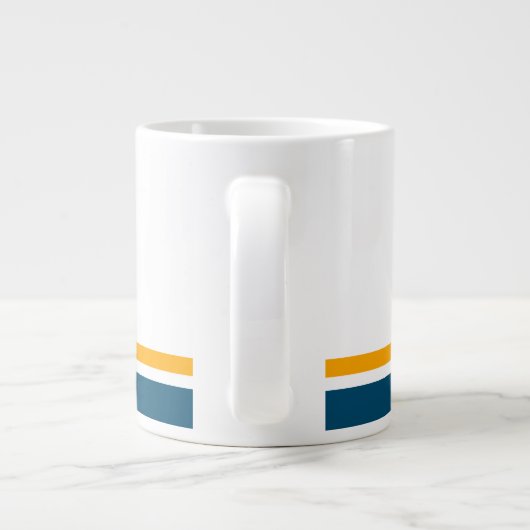 Fett Aquamarine gelbe Streifen weißer Hintergrund Jumbo-Tasse (Rückseite)