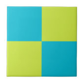 Fett Aquamarine Neon Green Checkerboard Modern Fliese (Vorderseite)