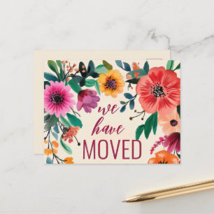 Fett Aquarell Florals haben wir neue Adresse versc Postkarte