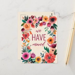 Fett Aquarell Florals haben wir neue Adresse versc Postkarte