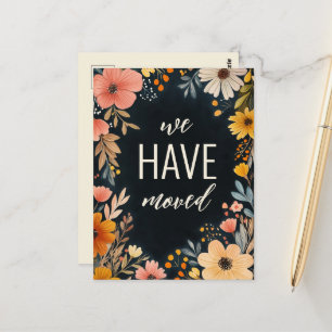 Fett Aquarell Florals haben wir neue Adresse versc Postkarte