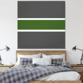 Fett Athletic Forest Green Dunkelgrau Weiße Streif Leinwanddruck (Insitu (Schlafzimmer))