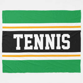 Fett Athletic Green Yellow Black TENNIS Streifen Fleecedecke