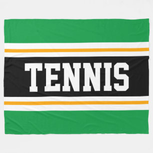 Fett Athletic Green Yellow Black TENNIS Streifen Fleecedecke