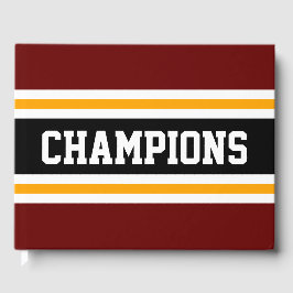 Fett athletische CHAMPIONEN Retro-Schwarze Streife Gästebuch