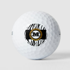 Fett & ausgeklügelt Wild Life Gold Black & White Golfball