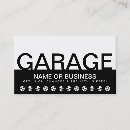 fett Auto GARAGE Kundenbindungskarte Treuekarte (Vorderseite)