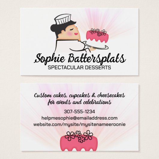 Fett Backfrau mattiert Kuchen Backbäckerei (Vorne & Hinten)