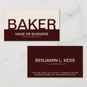 Fett BAKER (Farbe anpassbar) Visitenkarte (Vorne/Hinten)