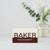 Fett BAKER (Farbe anpassbar) Visitenkarte (Stehend Vorderseite)