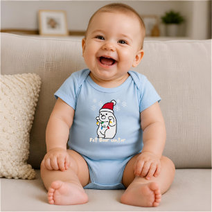 Fett BärenWinter, Weihnachtsmannmütze des Weißbäre Baby Strampler