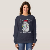 Fett BärenWinter, Weihnachtsmannmütze des Weißbäre Sweatshirt (Vorne ganz)