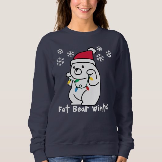Fett BärenWinter, Weihnachtsmannmütze des Weißbäre Sweatshirt (Vorderseite)