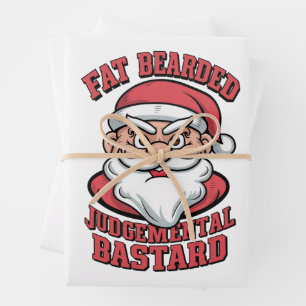 Fett Bartgeist Bastard Unglaublich witzig Santa Geschenkpapier Set