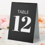 Fett Basic Black Modern Empfang Tischnummer Tischaufsteller<br><div class="desc">Fett Typografie Basic Black Modern Empfang Tischnummer Zelt-Zeichen</div>