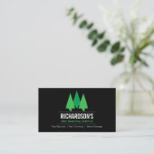 Fett-Baumservice-Logo grün/schwarz Visitenkarte (Stehend Vorderseite)