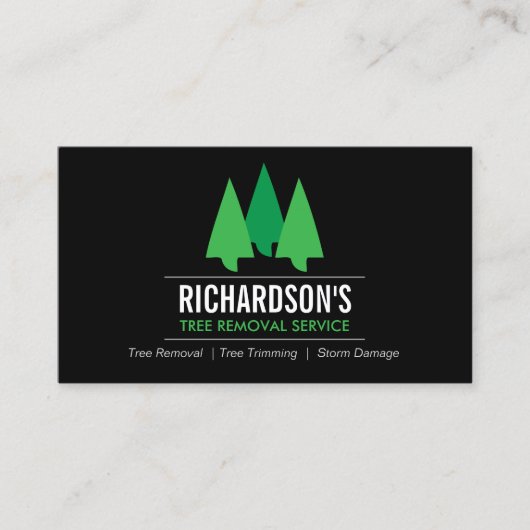 Fett-Baumservice-Logo grün/schwarz Visitenkarte (Vorderseite)