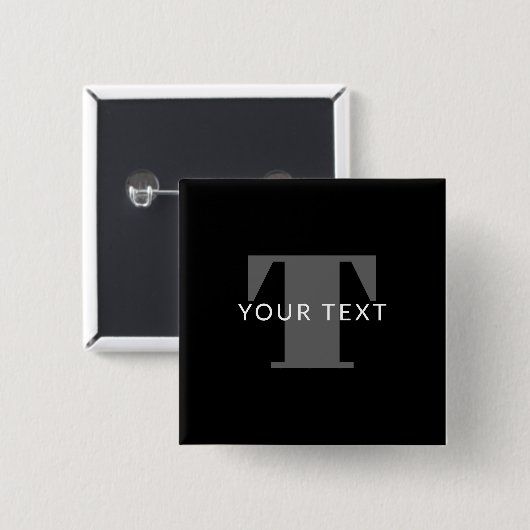 Fett bearbeitbarer Text | Schwarz-weiß & grau Button (Vorne & Hinten)