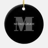 Fett bearbeitbarer Text | Schwarz-weiß & grau Keramik Ornament (Hinten)