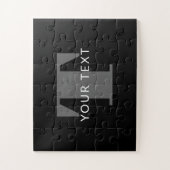 Fett bearbeitbarer Text | Schwarz-weiß & grau Puzzle (Vertikal)