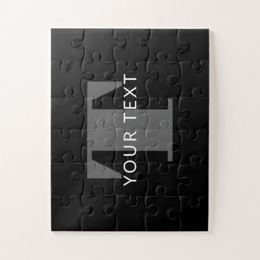 Fett bearbeitbarer Text | Schwarz-weiß & grau Puzzle (Vertikal)