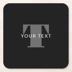 Fett bearbeitbarer Text Schwarz-weiß & grau Rechteckiger Pappuntersetzer