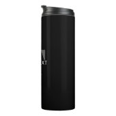 Fett bearbeitbarer Text | Schwarz-weiß & grau Thermosbecher (Nach rechts gedreht)